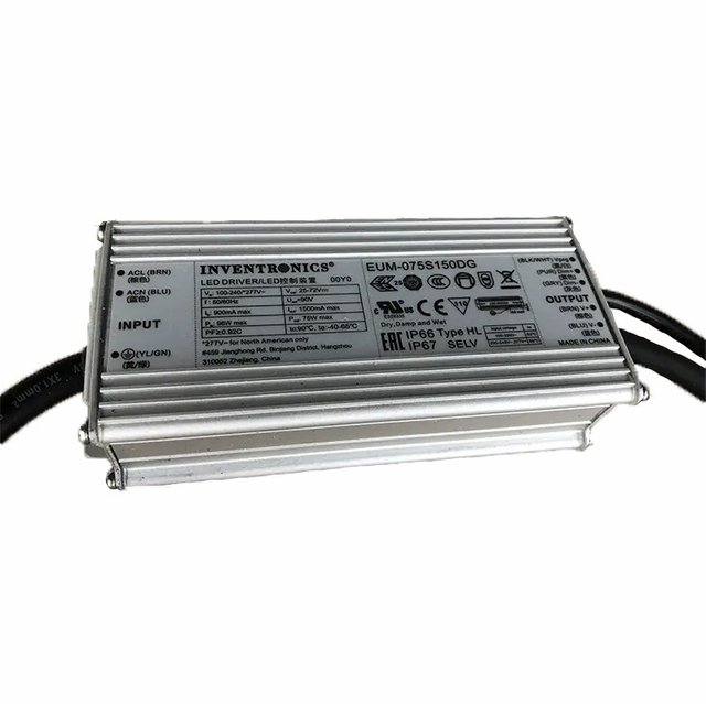 Inventronics 75W Dim-to-Off EUM-075SxxxMxconstant-current, programmable and IP66/IP67 rated LED driver